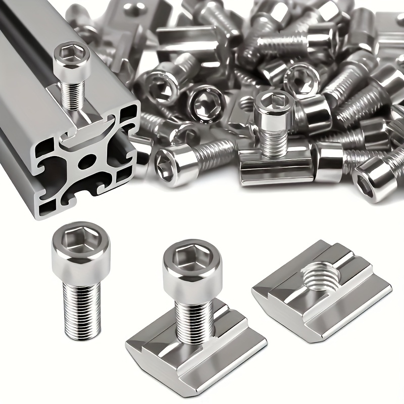 Aluminum T-Slot Profile - 25 ensembles d'écrous en acier M8
