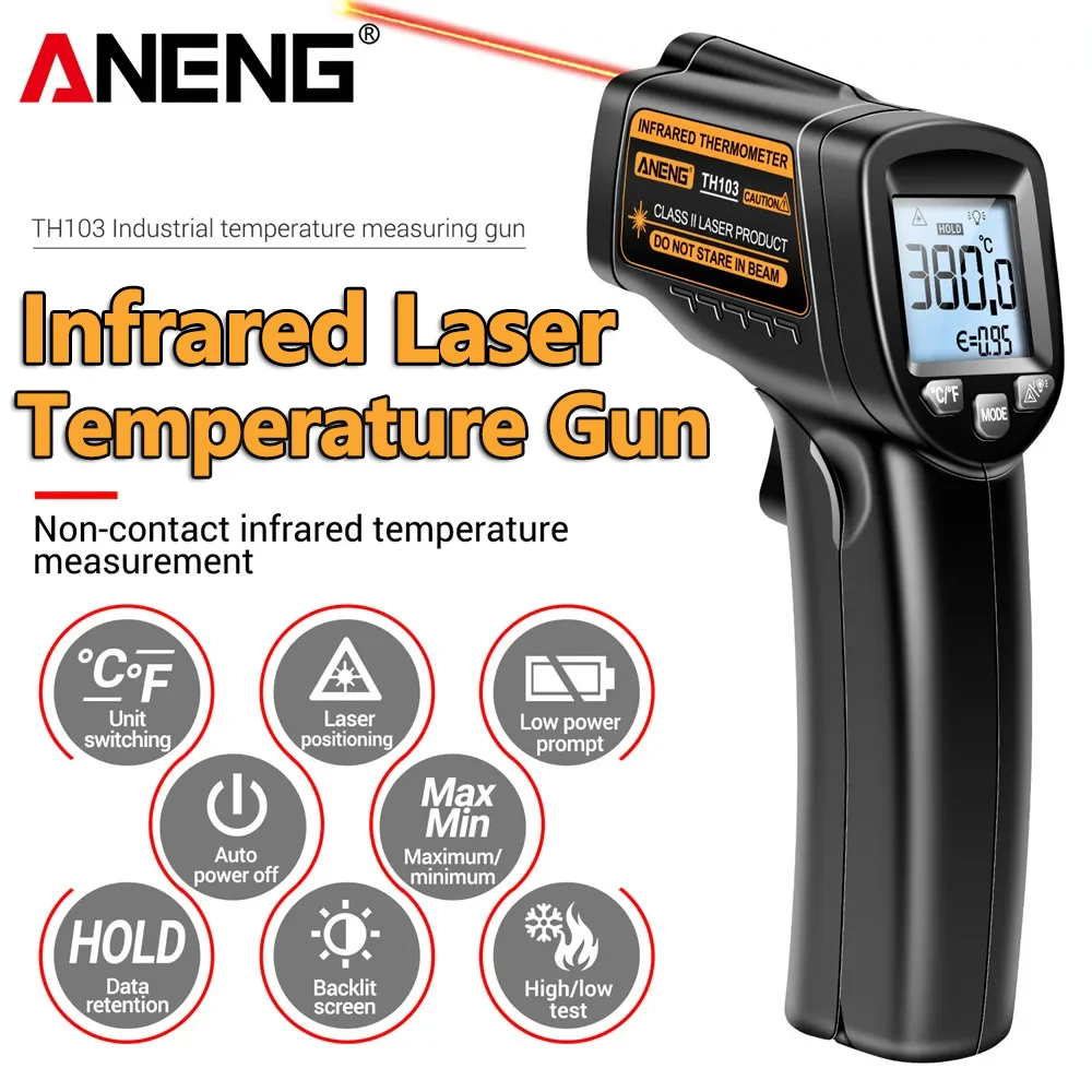 Industrial Laser Thermometer Gun - Pistolet thermique infrarouge -20°C ° C~380