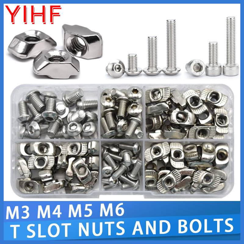 Aluminum T-Slot Profile - Jeu d'1948 et de boulons coulissants,