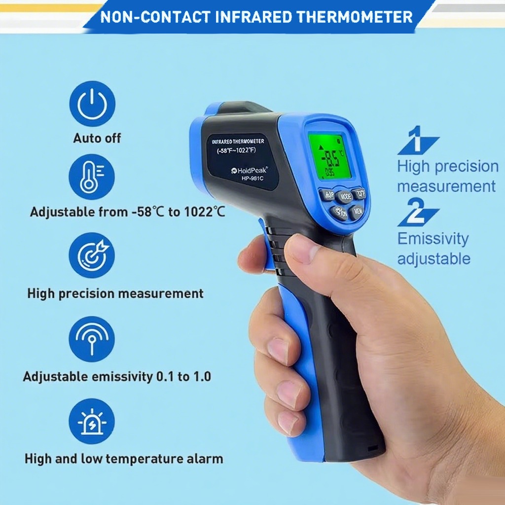 Industrial Laser Blaster - -30-550 ℃ Thermomètre numérique IR, testeur