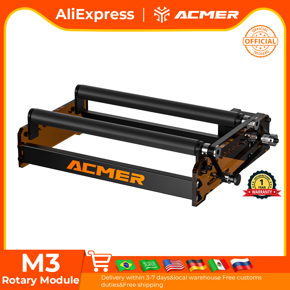 Rotary Axis Laser Engraver - Rouleau rotatif laser ACMER M3 360