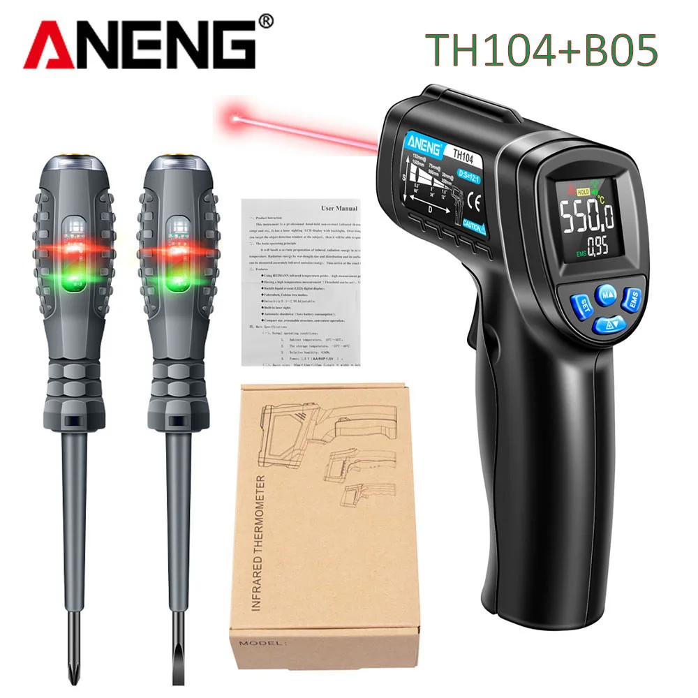 Industrial Laser Thermometer Gun - Thermomètre infrarouge industriel, thermomètre laser rouge,