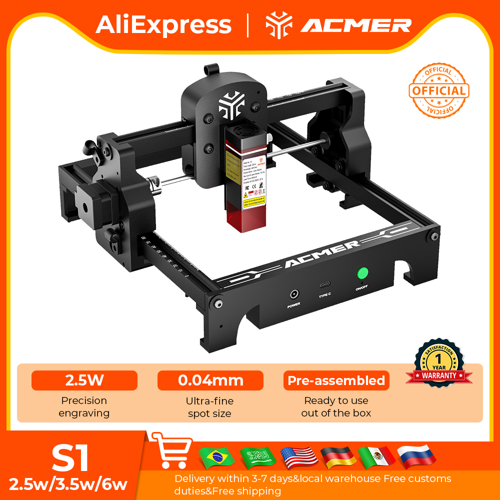 ACMER S1 Mini Machine de gravu - Rotary Axis Laser Engraver avis et prix