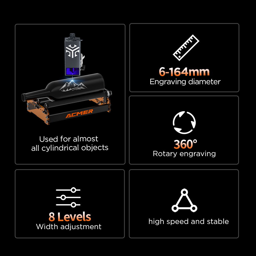 Rouleau rotatif laser ACMER M3 - Rotary Axis Laser Engraver avis et prix
